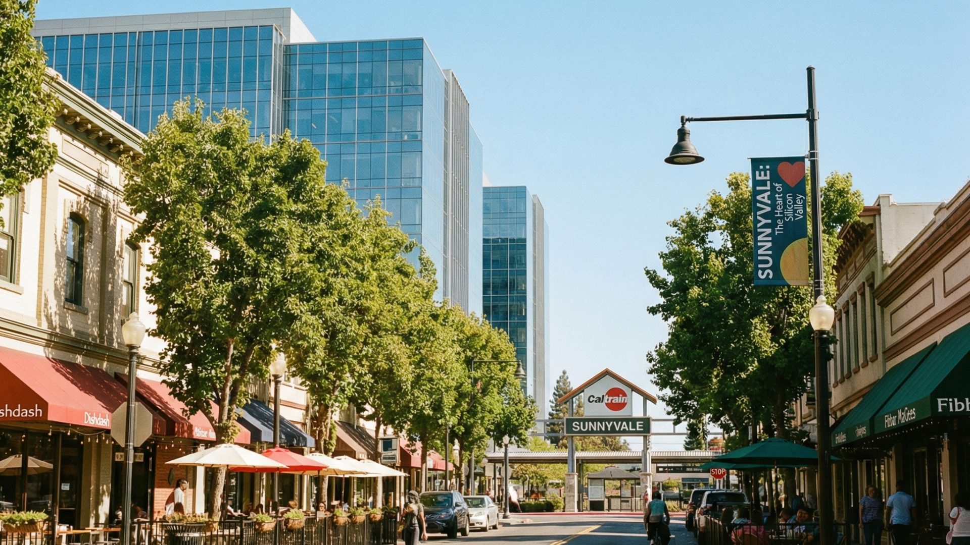Sunnyvale California neighborhood with tree-lined streets